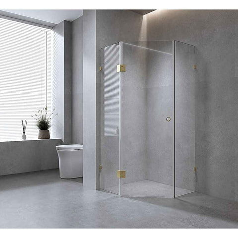 100cm Frameless Diamond Shower Screen – Nickel U-Brackets Detailing with Durable SS Hinges In Australia - Darrahopens
