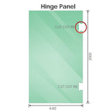 90cm Frameless Diamond Shower Screen with Nickel Channels and Brass Hinges & Rou