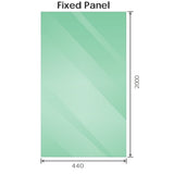90cm Frameless Diamond Shower Screen with Nickel Channels and Brass Hinges & Rou