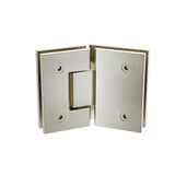 90cm Frameless Diamond Shower Screen with Nickel Channels and Brass Hinges & Rou