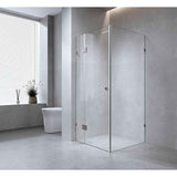 100x100cm Corner Frameless Shower Screen – Nickel U-Brackets and Floor U-Bracket with SS Hinges for Contemporary Bathrooms In Australia - Darrahopens