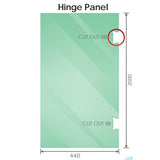 110x70cm Corner Frameless Shower Screen with Black Channel and SS Hinges, Round Handle