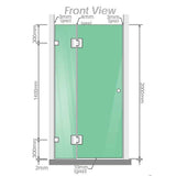 110cm Wall-to-Wall Frameless Shower Screen with Nickel Brackets, SS Hinges & F-Brackets and Floor F-Bracket In Australia - Darrahopens
