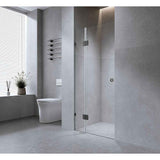 110cm Frameless Wall-to-Wall Shower Screen with Nickel Brackets & Brass Hinges – F-Brackets and Floor F-Bracket In Australia - Darrahopens