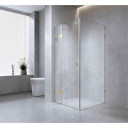 120x110cm Corner Frameless Shower Screen – Nickel F-Brackets with SS Hinges for Contemporary Bathrooms In Australia - Darrahopens
