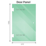 90x90cm Corner Frameless Shower Screen with Nickel Brackets and Brass Hinges - F-Brackets