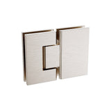 100x70cm Corner Frameless Shower Screen with Nickel Brackets and Brass Hinges, Round Handle