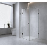 Corner Frameless Shower Screen with Chrome Brackets - F-Bracket x6