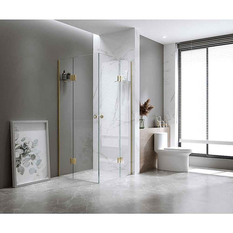 90x90cm Double Door Corner Shower with Nickel Channels and SS Hinges In Australia - Darrahopens