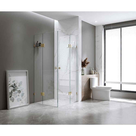 100x100cm Double Door Corner Shower – Nickel F-Brackets with SS Hinges for Contemporary Bathrooms In Australia - Darrahopens