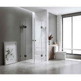 110x110cm Double Door Corner Shower – Nickel U-Brackets with Brass Hinges for Modern Bathrooms In Australia - Darrahopens