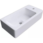 Small Compact Bathroom Cloakroom Hand Wash Basin Sink Ceramic Wall Hung - Premiu