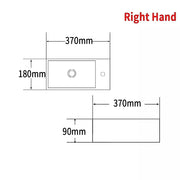 Small Compact Bathroom Cloakroom Hand Wash Basin Sink Ceramic Wall Hung - Premiu