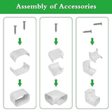 4.8m Mini Split AC Line Set Cover Kit PVC Duct for Central Air Conditioner Installation