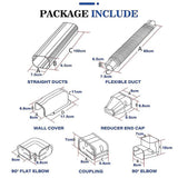 4.8m Mini Split AC Line Set Cover Kit PVC Duct for Central Air Conditioner Installation