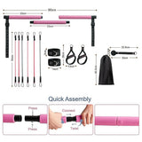 14pc Pilates Bar Kit with Resistance Bands & Belt – Multifunctional Fitness Pedal Puller for Home Workout