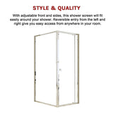 Darrahopens Furniture > Bathroom > Shower Heads & Screens Adjustable Semi Frameless Shower Screen 74-82cm x 98-101cm With Gold Hardware For Modern Bathrooms