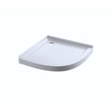 90 x 90cm Black Rounded Sliding 6mm Curved Shower Screen with White Base