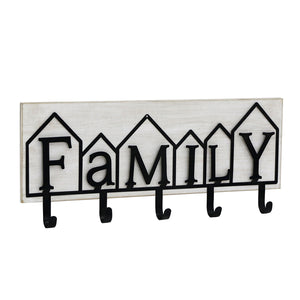 Family 5 Hook Wall Hanging 60cm