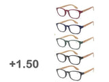 Bulk 24 Bamboo Look Arm Reading Glasses +1.50 In Australia - Darrahopens