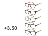 Bulk 24 Bamboo Look Arm Reading Glasses +3.5 In Australia - Darrahopens