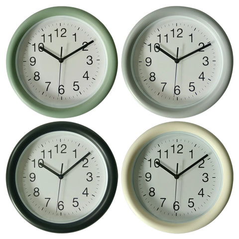 Bulk 10 Thick Plastic Wall Clock 28.8cm 11" 4 Asst
