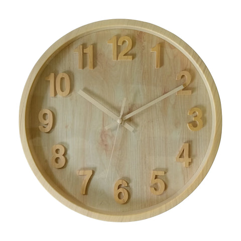 Bulk 8 Faux Woodgrain Round Wall Clock 30cm 12in In Australia - Darrahopens