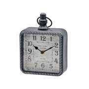 Bulk 6 Metal Vintage Clock Square Black 14x22.5cm