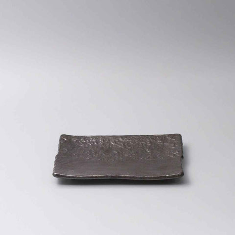 Plate Sushi Rectangular 21cm Matte Black Glaze