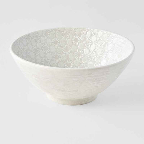 Udon Bowl 19.5cm White Star Glaze