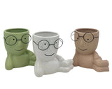 Bulk 6 Lay On Side Ceramic Pot W Metal Glasses 22x20cmh 3 Asst In Australia - Darrahopens