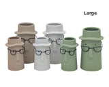 Bulk 9 Man W Metal Glasses Ceramic Vase 12.5x12.5x21cmh 3asst In Australia - Darrahopens