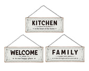 Metal Wall Hanging Home Deco 37.2x14.2cm 3 Asst In Australia - Darrahopens