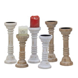 Bulk 8 Earthy Essence Wooden Candle Holder 9.7x32cm 2 Asst