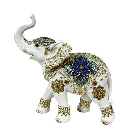 Bulk 4 Large Resin Sapphire Filigree Elephant In Australia - Darrahopens