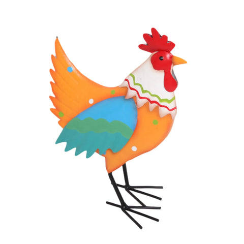 Bulk 6 Metal Colorful Rooster Garden Decor 24x13.5x33cm 2 Asst In Australia - Darrahopens