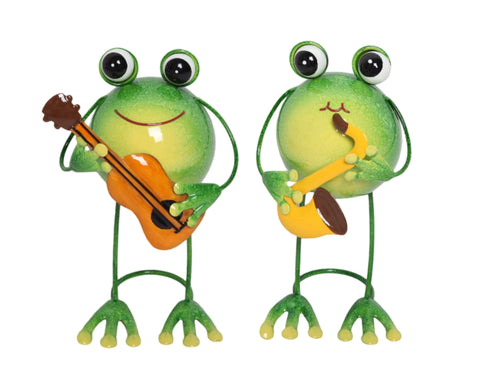 Bulk 12 Metal Musical Frog Garden Decor 14x11.5x23cm 2 Asst In Australia - Darrahopens