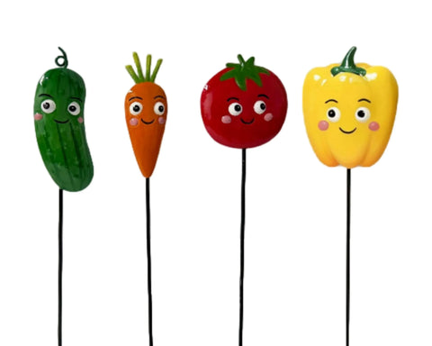 Bulk 24 Metal Mini Fruit And Vegetable Garden Stake 7x30cm 4 Asst In Australia - Darrahopens