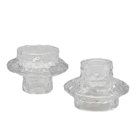 Clear Glass Candle Holder 2 Use 7.8x5.5cm