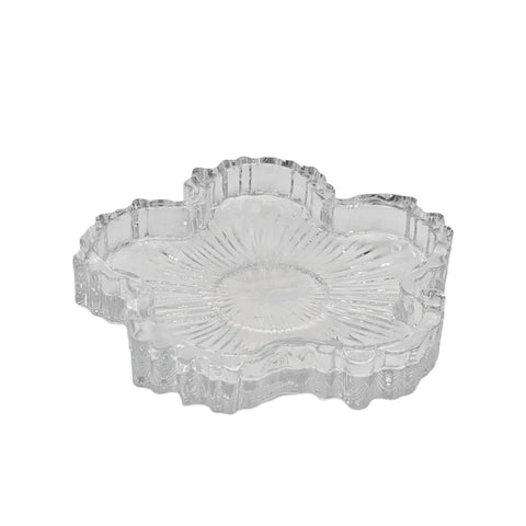 Bulk 24 Clear Glass Candle Plate Flower Shape 11.5x1.8cm In Australia - Darrahopens