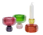 Bulk 24 Multicoloured Glass Candle Holder 7.5x7.5cm 4 Asst In Australia - Darrahopens