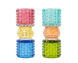 Bulk 12 Multicoloured Glass Candle Holder 7x7x18cm 2 Asst In Australia - Darrahopens