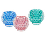 Bulk 24 Coloured Glass Candle Holder 9x9x7cm 3 Asst In Australia - Darrahopens