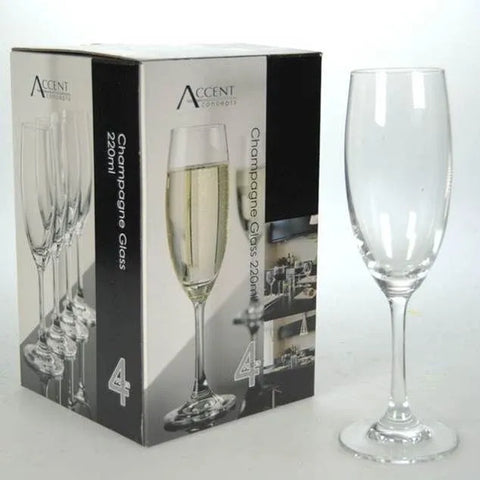 Champagne Glass Set 4 220ml