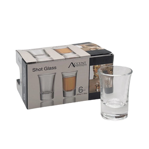 Clear Shot Glass In Gift Pack Set 6 35ml
