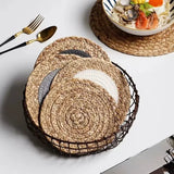 Bulk 24 Natural Woven Round Coaster s/4 12cm 3 Asst In Australia - Darrahopens