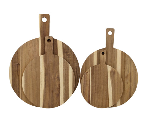 Bulk 6 Wooden Serving Board Round 60x45x1.5cm In Australia - Darrahopens