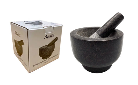 Bulk 4 Polished Granite Mortar & Pestle 15x11cm In Australia - Darrahopens