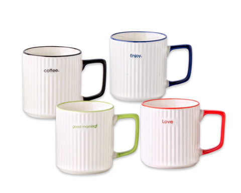 Bulk 24 Modern Ripple Mug New Bone China 340ml Asst Des In Australia - Darrahopens