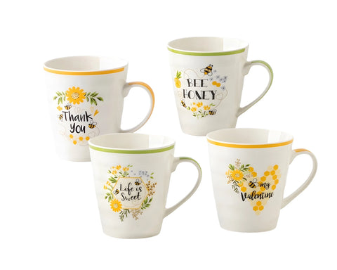 Bulk 24 All About Bee Mug New Bone China 340ml Asst Des In Australia - Darrahopens